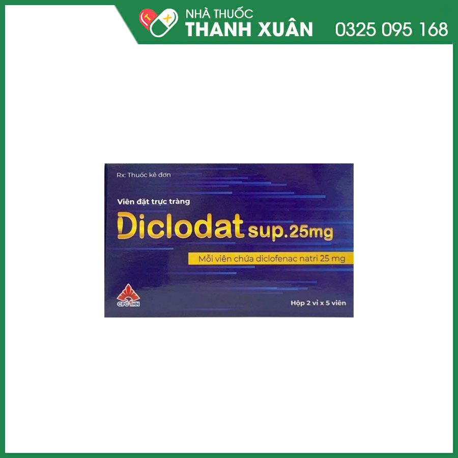 Diclodat sup.25mg thuốc giảm đau, chống viêm, hạ sốt khi cần